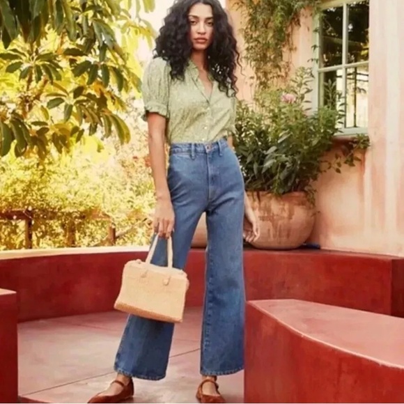 Doen Melody Ultra High Rise Wide‎ Leg Flare Denim Jeans 25 - Picture 1 of 11